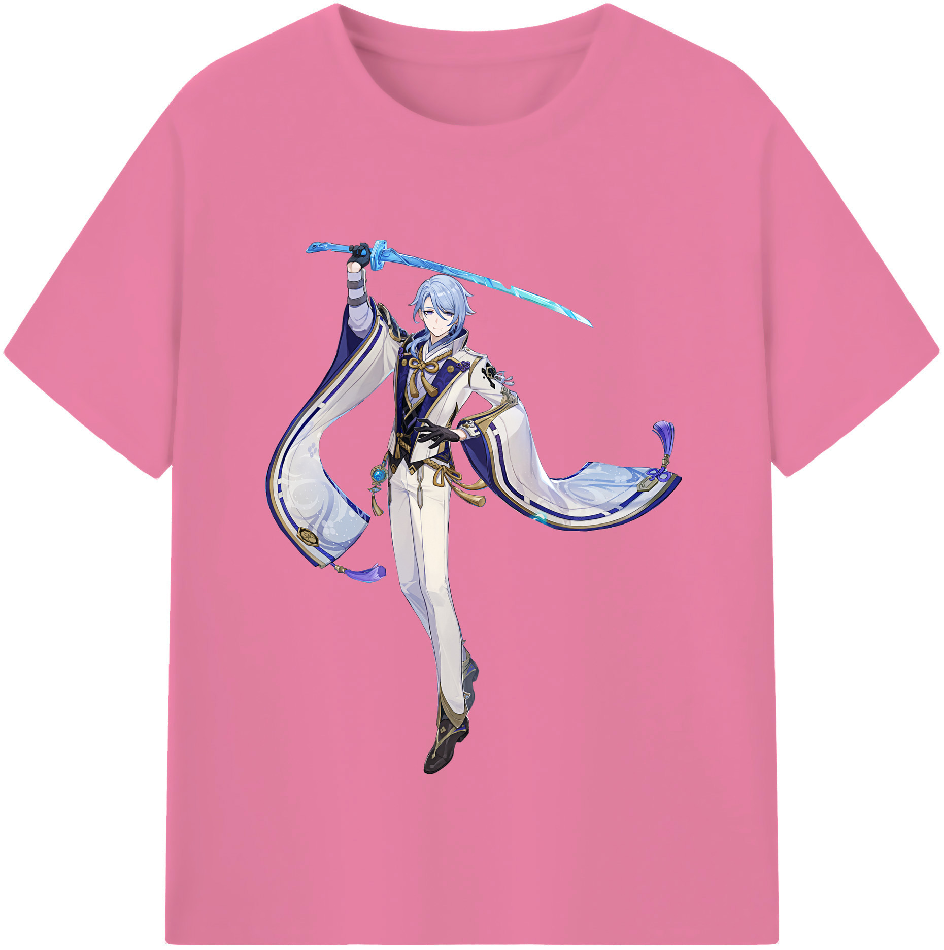 げんし神 神里綾人 かみさとあやと genshin Kamisato Ayato 綿100％半袖Tシャツ（フロントプリント）
